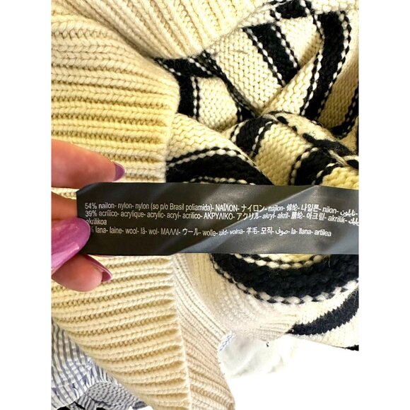 Striped Turtleneck Sweater with Shoulder Button Detail Nautical French Girl S - Picture 8 of 8